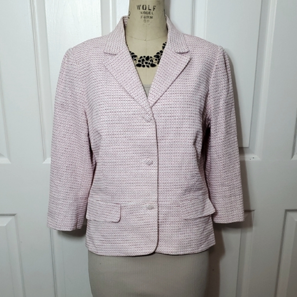 Vintage 90s Linen Cotton Blend Blazer - Size XL